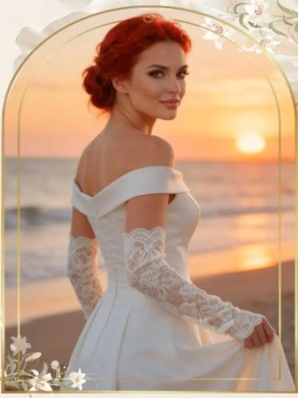 Elegant Lace Fingerless Bridal Gloves Women's Long Arm Sleeves Floral